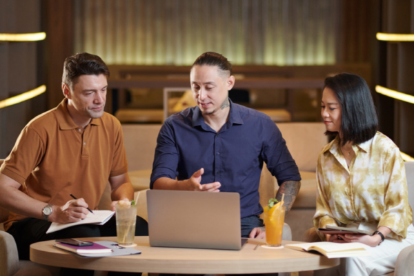 B2B startup founder reviewing customer traction data before raising funding